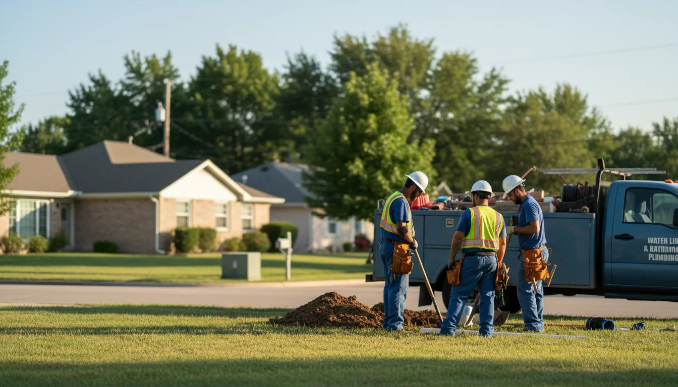 Residential water line and bathroom plumbing service in Medina, TX